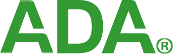 Green bold letters "ADA" in uppercase, followed by a registered trademark symbol on a light background.